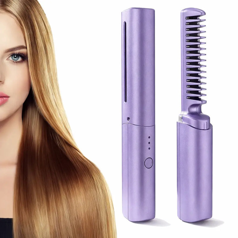 UTILIFFY BEAUTY™ | Cepillo alisador inalámbrico 2 en 1