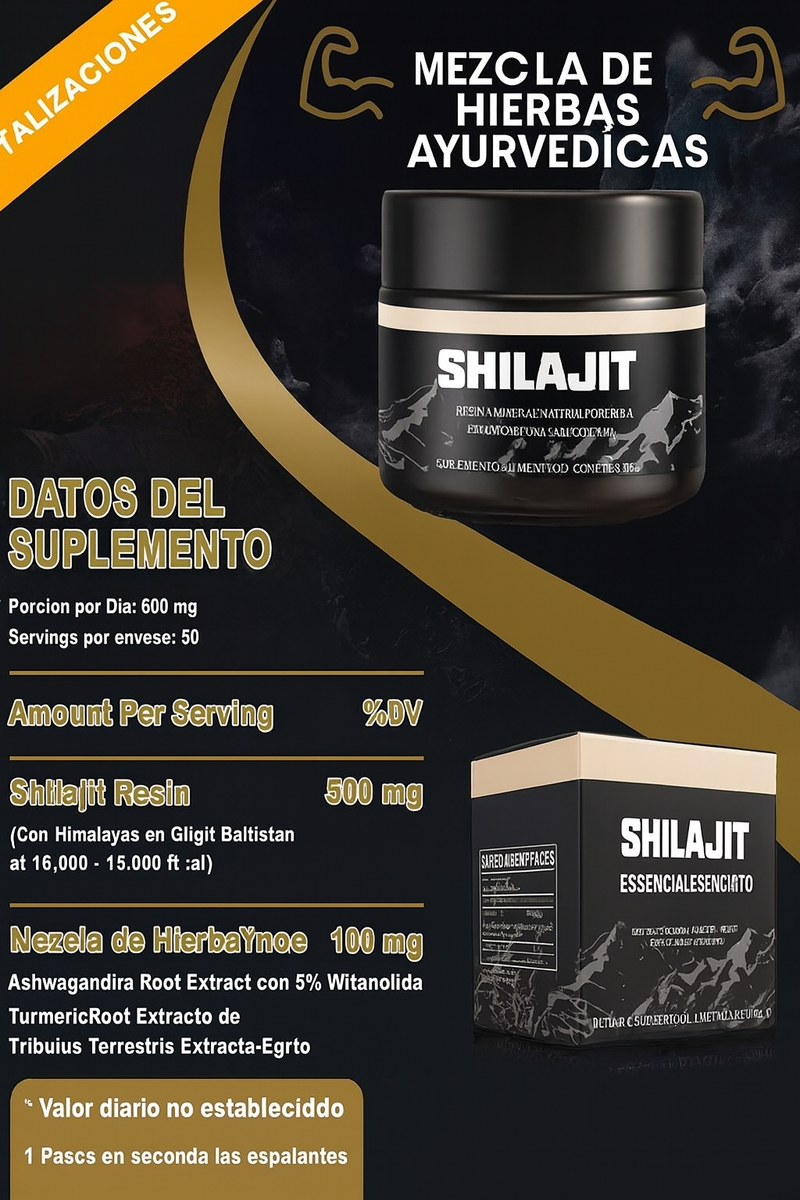 🔥⭐Resina orgánica pura del Himalaya SHILAJIT 100g Suplemento natural con 85+ minerales y ácido fúlvico para energía, inmunidad y enfoque⭐