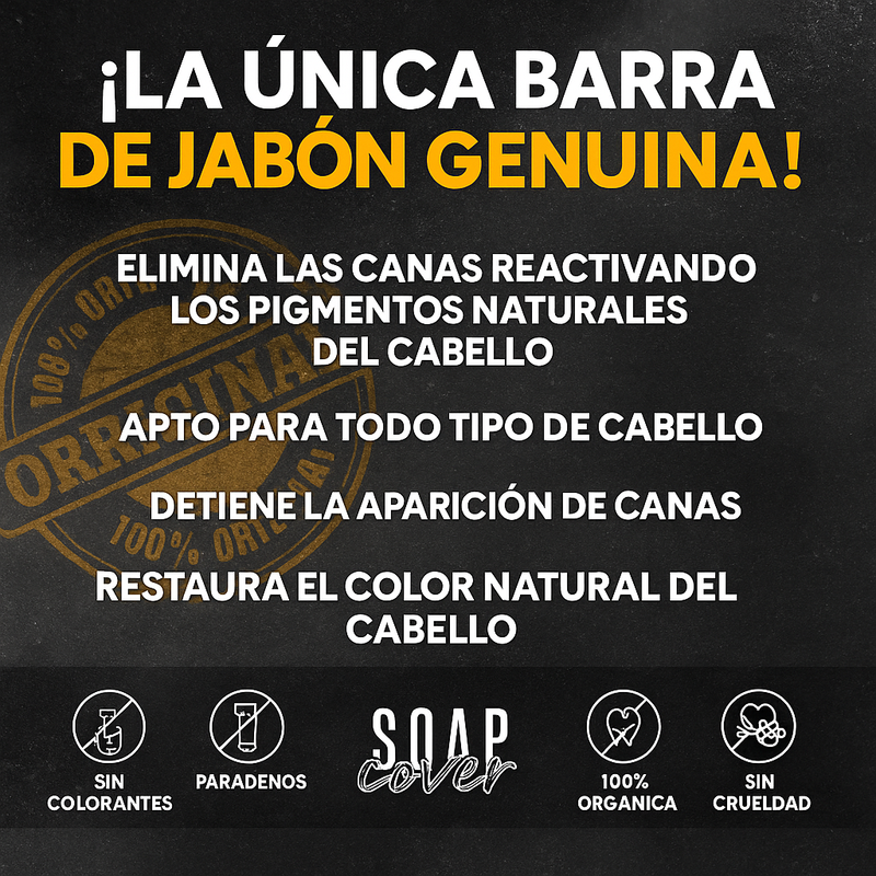 Jabón comprimido para cubrir el cabello