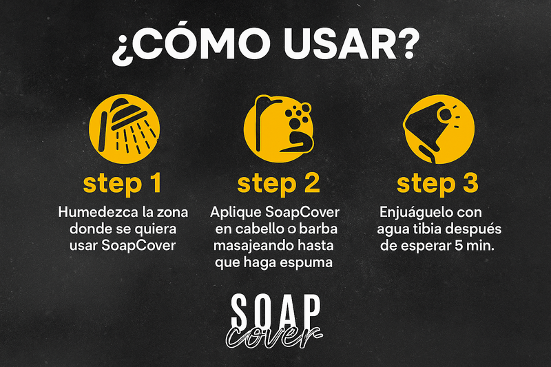 Jabón comprimido para cubrir el cabello