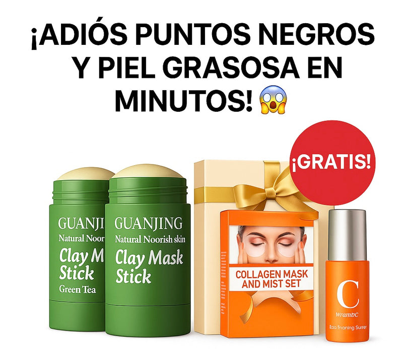 Mascarilla Milagrosa de Té Verde + Set de almohadilla y gel hidratante GRATIS